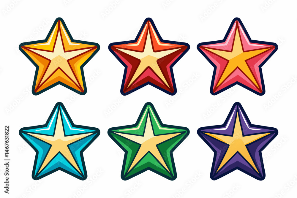 star icon set with white background star icon set with white background