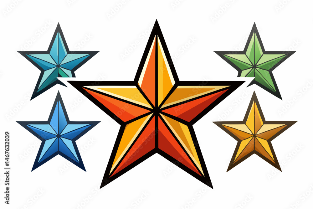 Obraz premium star icon set with white background