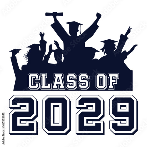 Class of 2029 typography design vector. Text for design, congratulation event, T-shirt, party, high school or college graduate. Editable class of 2029 typography