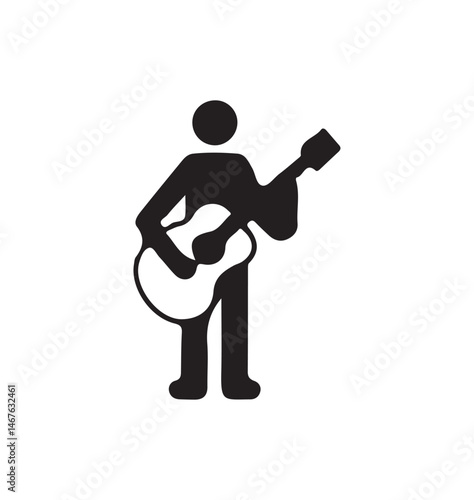  A collection of black silhouette music icons depicting various musicians playing different instruments such as guitar, drums, keyboard, trumpet, and saxophone.