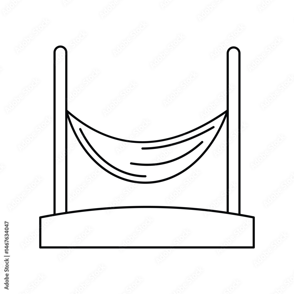 hammock line icon with white background vector stock illustration hammock line icon with white background vector stock illustration