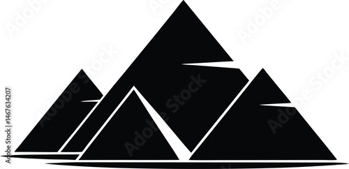pyramids silhouette vector illustration, travel and tourism design