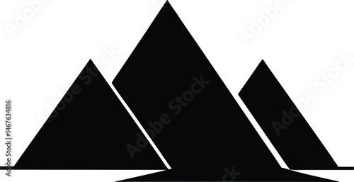 pyramids silhouette vector illustration, travel and tourism design