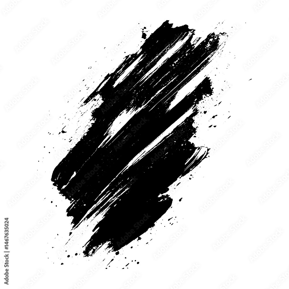 Black color paint brush stroke, black grunge paint strokes create an abstract, distressed texture , cut out. Black color paint brush stroke, black grunge paint strokes create an abstract, distressed texture , cut out.