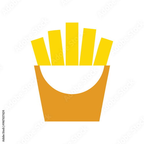 French Fries Icon Logo for Snack Bars and Fast Food
