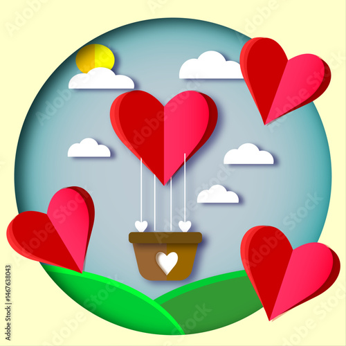 heart with hearts valintine vector illustration