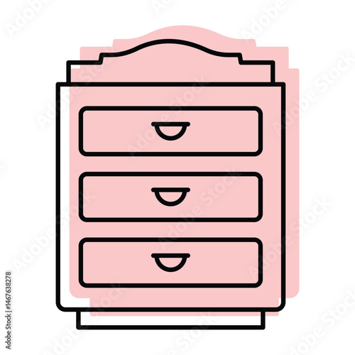Chest Of Drawers color shadow thinline icon, vector, pixel perfect, illustrator file 
 