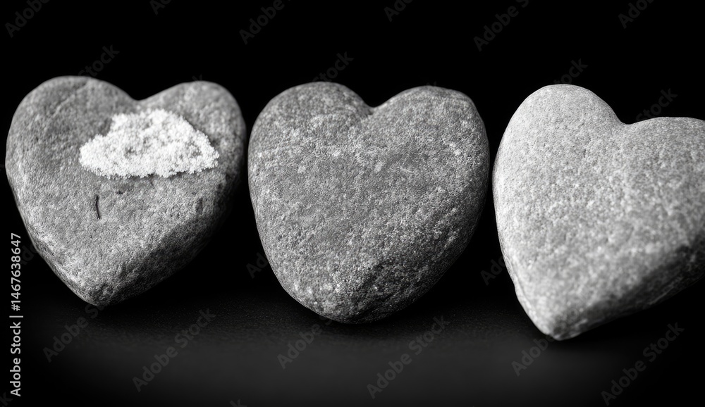 Obraz premium Three heart-shaped stones