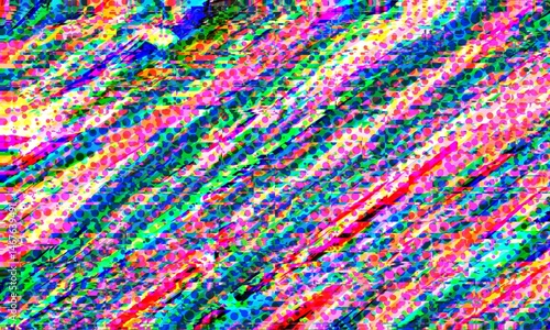 A colorful, abstract painting with a lot of dots