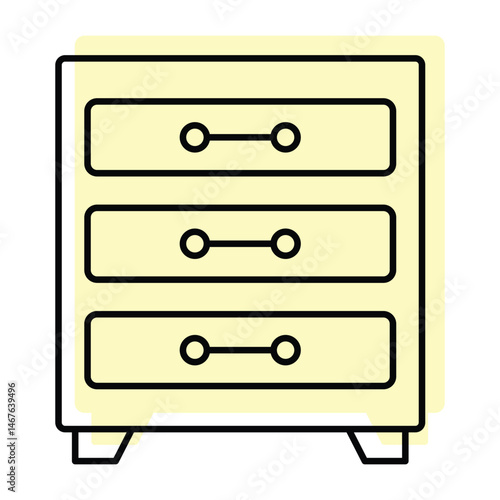 Dresser color shadow thinline icon, vector, pixel perfect, illustrator file 
