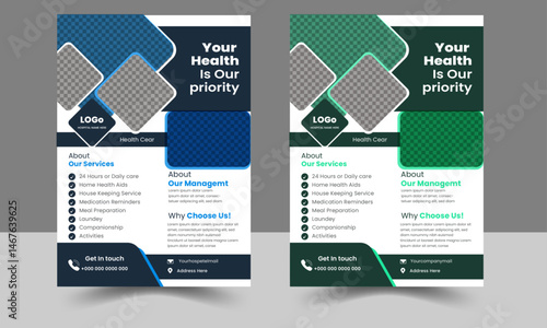 corporate medical with health care flyer design template Set medical brochure and flyer design templates. Print Dimensions 8.27x11.69	