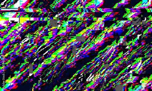 A colorful, pixelated image with a lot of different colors and shapes