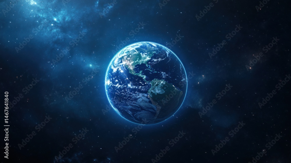 Celestial view of the planet earth in deep space. Celestial view of the planet earth in deep space.