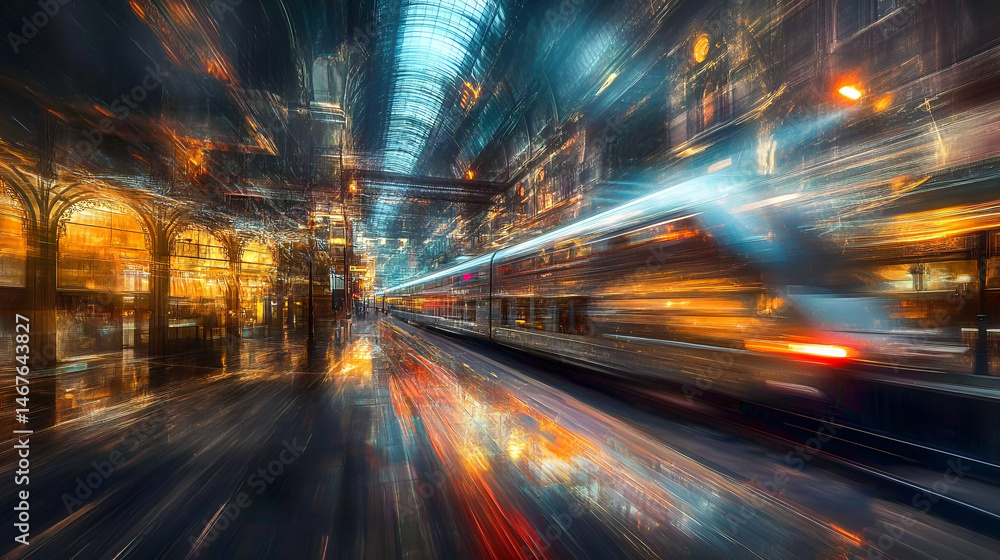 Dynamic City Night Scene with Motion Blur and Vibrant Lights Dynamic City Night Scene with Motion Blur and Vibrant Lights