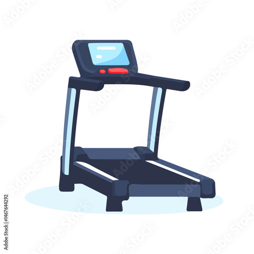 Flat vector Treadmill, minimalist design, isolated on a white background.