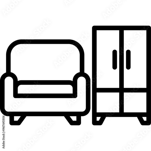 Furniture Icon line icon, vector, pixel perfect, illustrator file 
