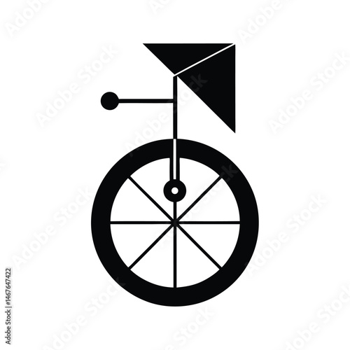 Unicycle Minimalist Modern Black and White Design