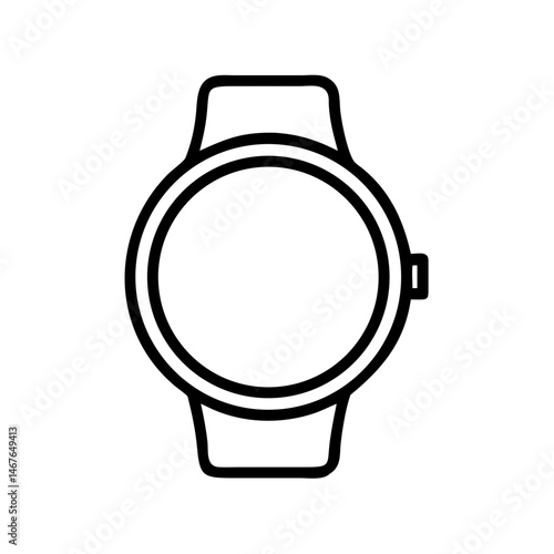 smartwatch round on transparent background for web and graphic design