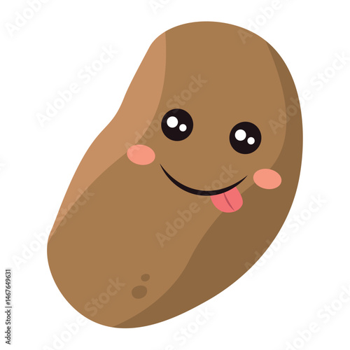 Potato with funny face. Vector