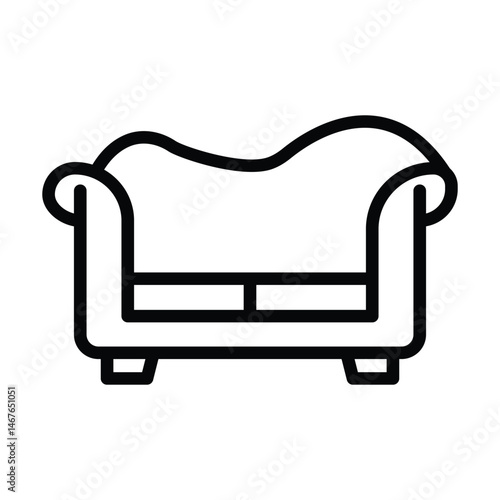 Daybed line icon, vector, pixel perfect, illustrator file 
