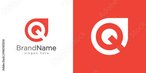 simple q arrow logo icon vector design template concept