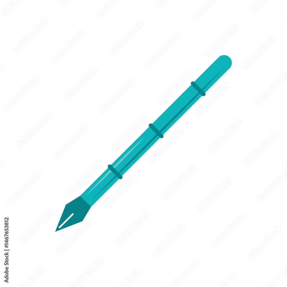 Turquoise fountain pen Vector Turquoise fountain pen Vector