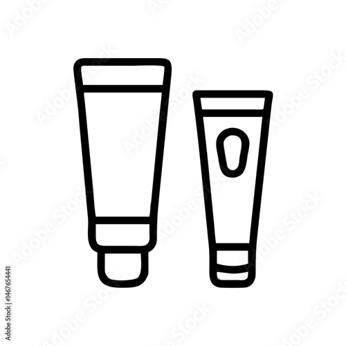 two cosmetic tubes on transparent background for web and graphic design