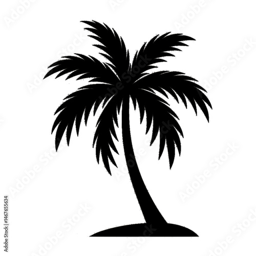 palm tree silhouette in tropical landscape with sun and shadow creating peaceful relaxing vacation atmosphere ideal for beach nature designs perfect for summer resort travel illustrations