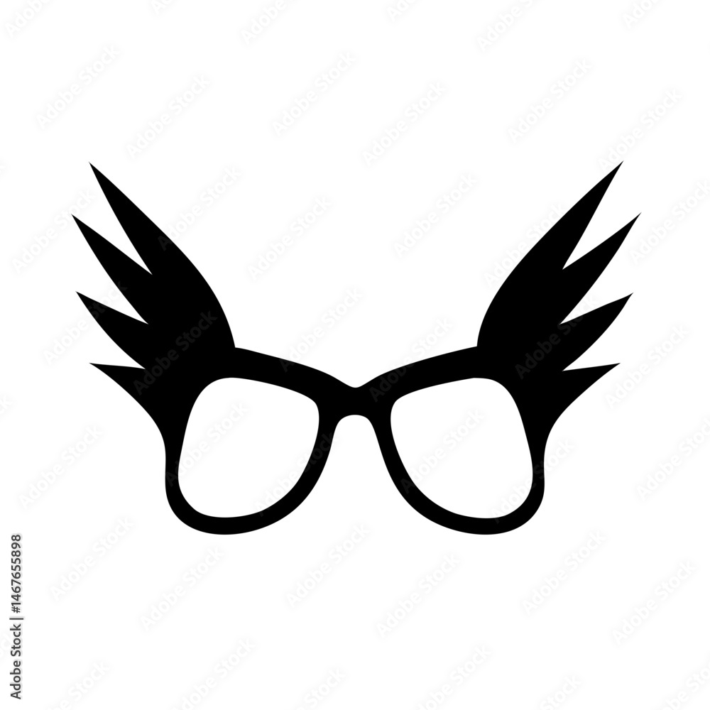 Fototapeta premium winged frame glasses silhouette on transparent background for web and graphic design