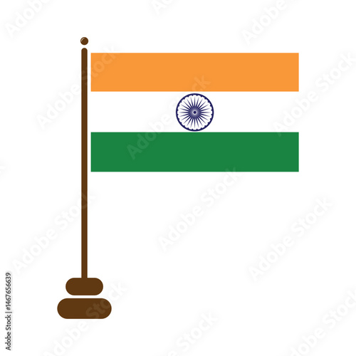 Indian flag. Flat vector illustration, national flag of India EPS 10