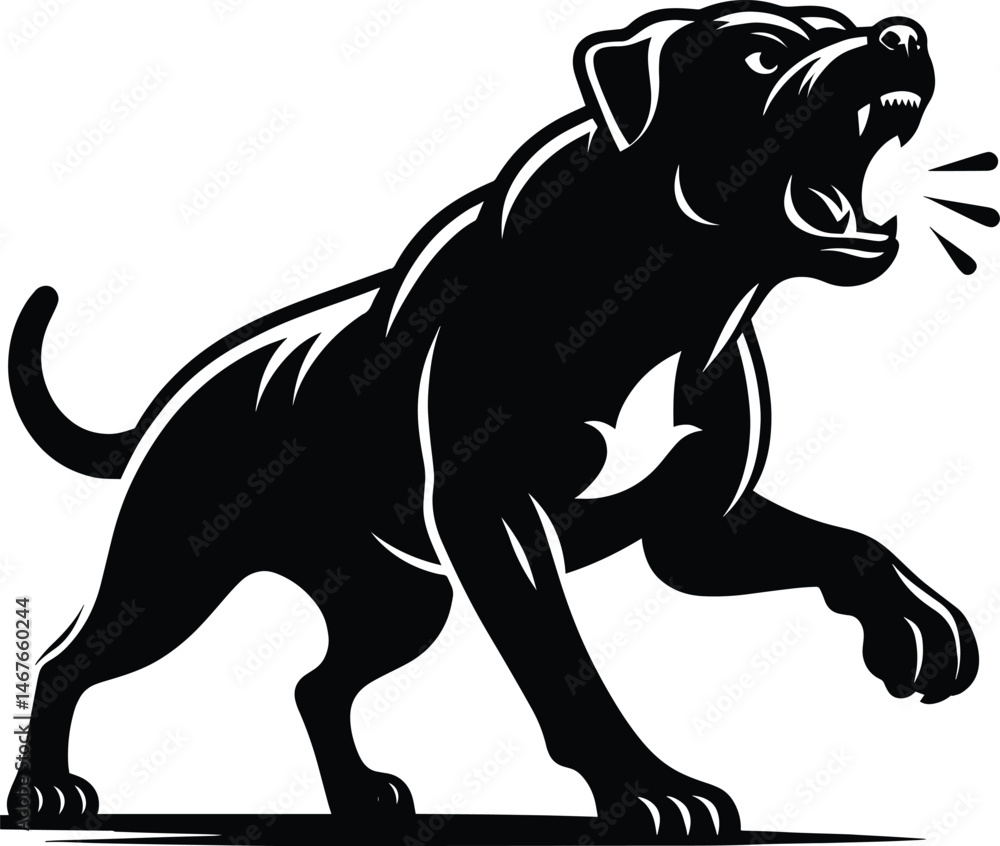 Dog vector silhouette illustration isolated on a white background Dog vector silhouette illustration isolated on a white background