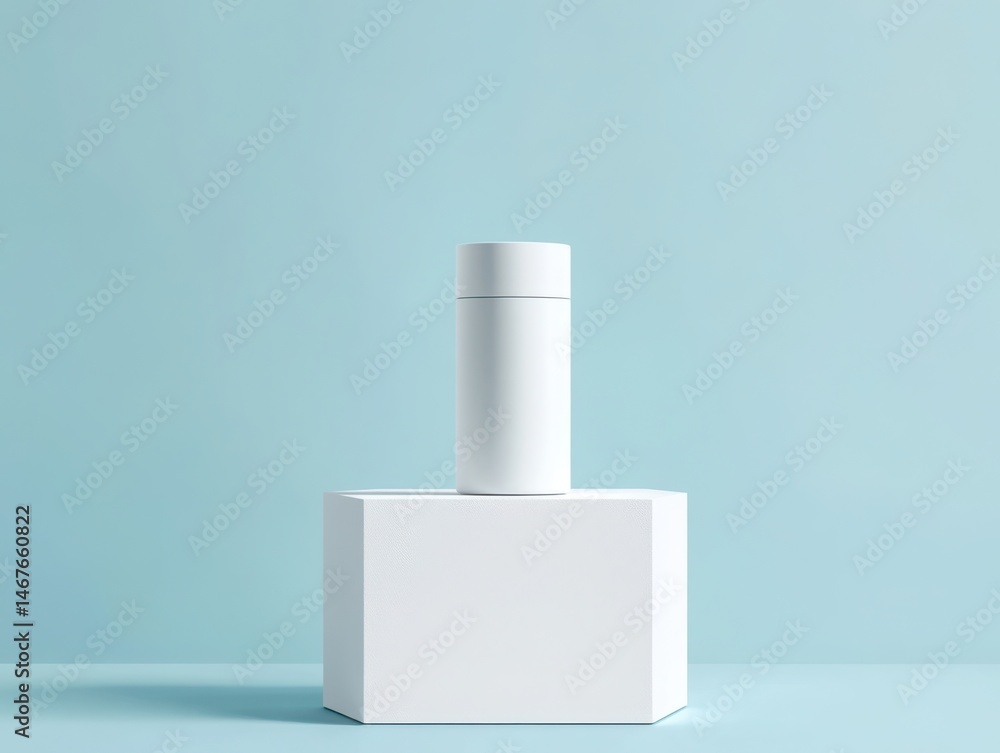 Minimalist bottle mockup isolated on white background Minimalist bottle mockup isolated on white background