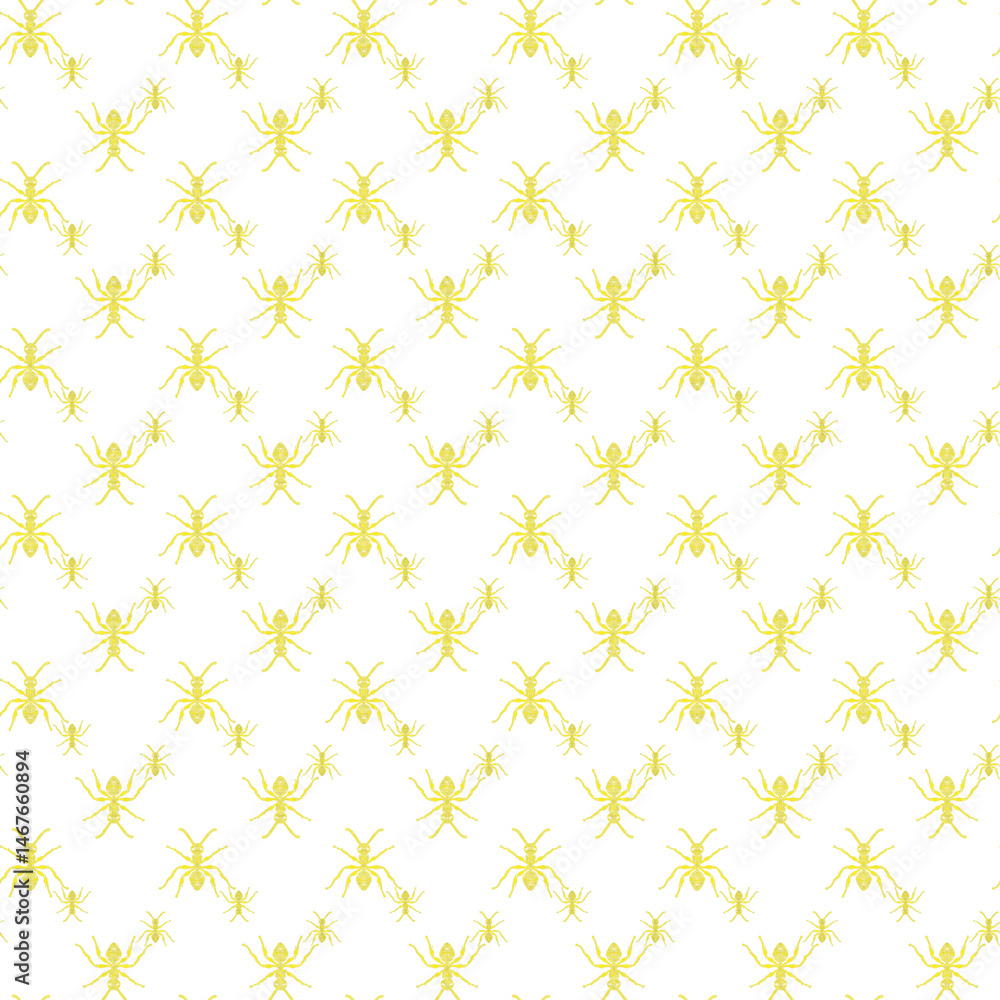 Seamless Yellow Insect Pattern on White Background for Creative Design Projects Seamless Yellow Insect Pattern on White Background for Creative Design Projects