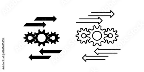 of Process icons. Process automation sign. for mobile concept and web design. vector illustration on white background