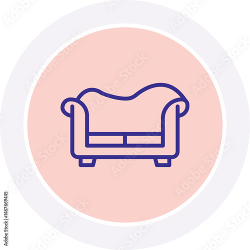 Daybed color circle icon, vector, pixel perfect, illustrator file

