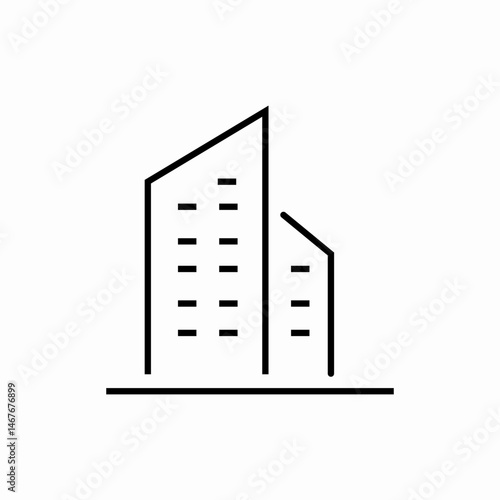 Modern corporate headquarters icon vector sign
