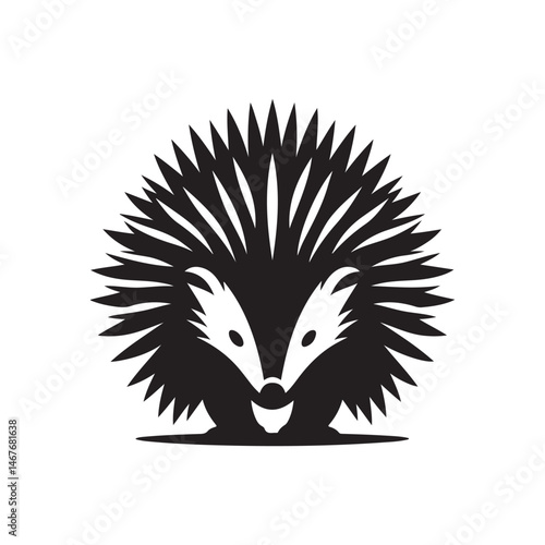 hedgehog vector silhouette clip art logo illustration