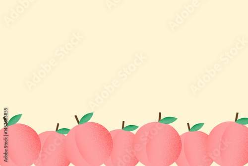おしゃれな桃の背景イラスト　メッセージカード