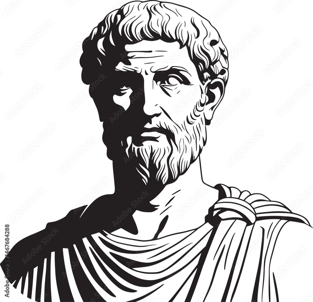 Naklejka premium Ancient Greek philosopher vector