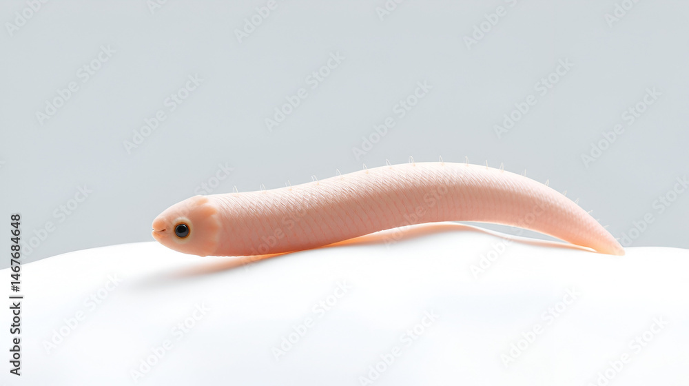 Fototapeta premium 3D Microscopic Illustration of Flatworm with Isolated Background