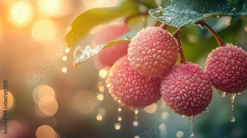 Wallpaper Mural Lychees after rain with sunset glow. Torontodigital.ca