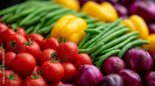 Fresh Assortment of Colorful Vegetables at a Local Market in Bright Daylight