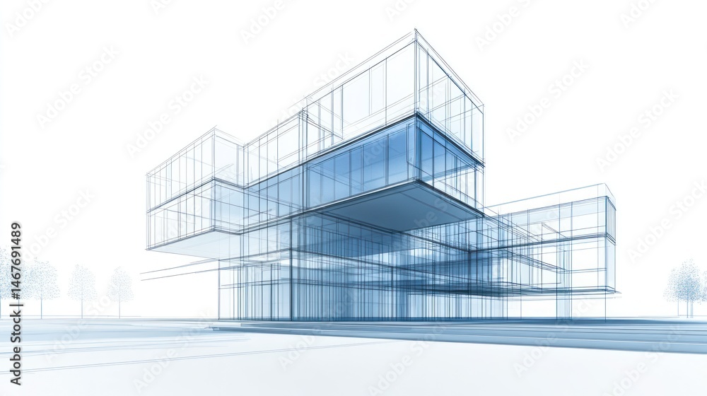 Modern architectural design featuring transparent structures Modern architectural design featuring transparent structures
