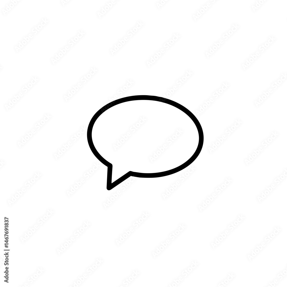 Speech bubble, simple linear interface icon Speech bubble, simple linear interface icon