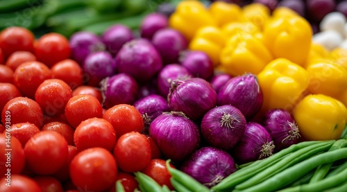 Fresh Assortment of Colorful Vegetables at a Local Market in Bright Daylight