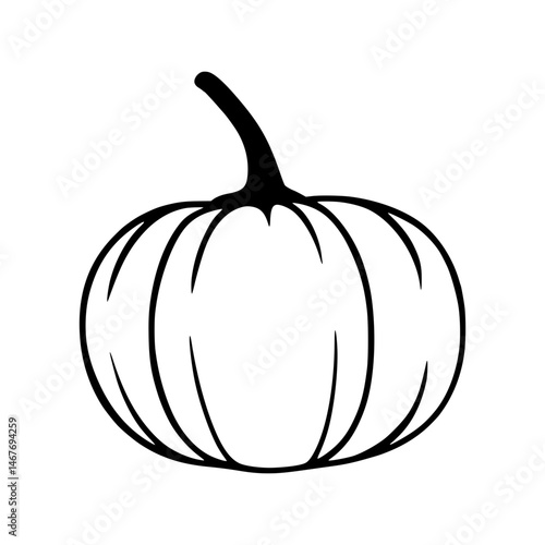 Simple Black Pumpkin Outline Vector