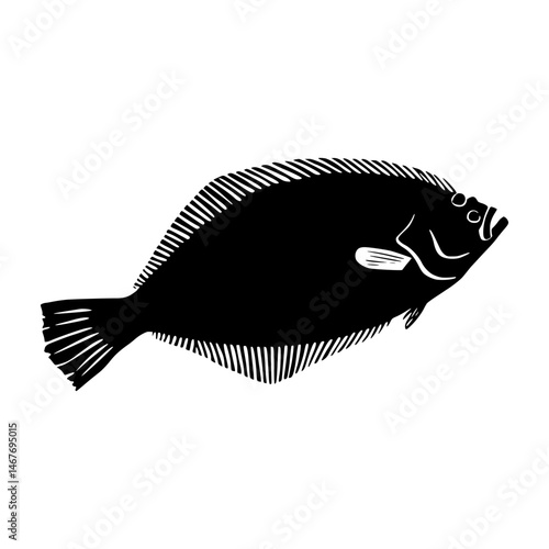 Silhouette Flatfish Illustration