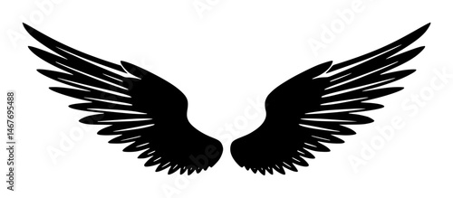 Black Wings Silhouette - Minimalist Design