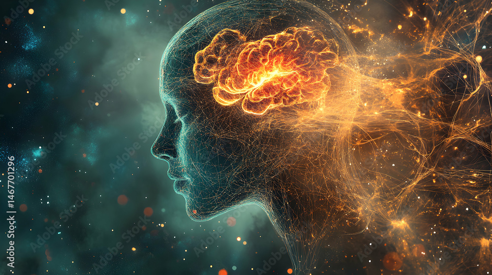 Abstract representation of human intellect, creativity, and inner awareness Abstract representation of human intellect, creativity, and inner awareness