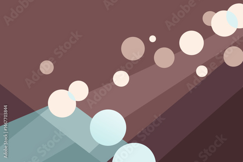 Abstract pastel circles design soft light beams earthy tones minimalist art geometric shapes subtle